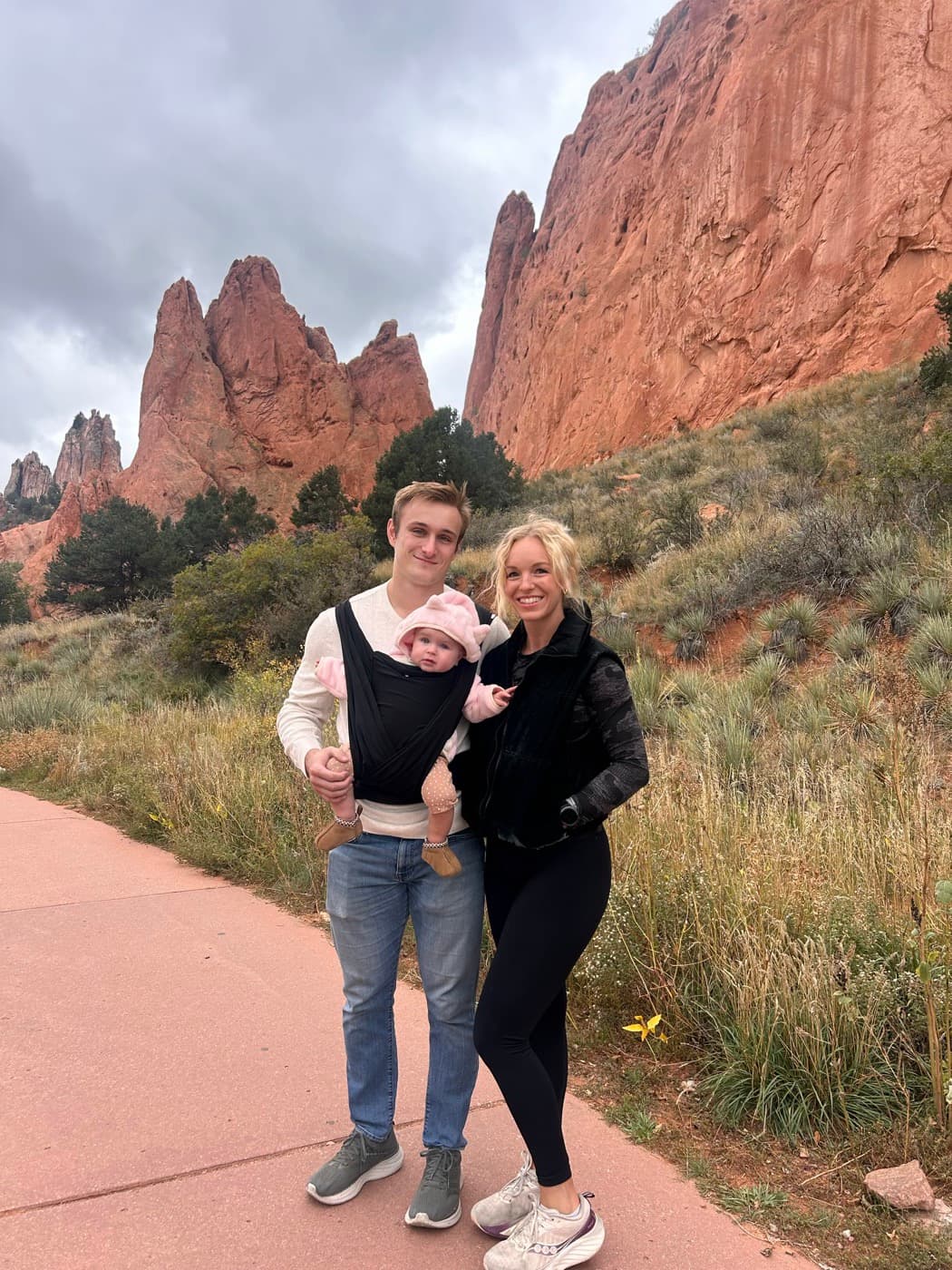 The Vaughan family on a trail at Garden of the Gods in Colorado